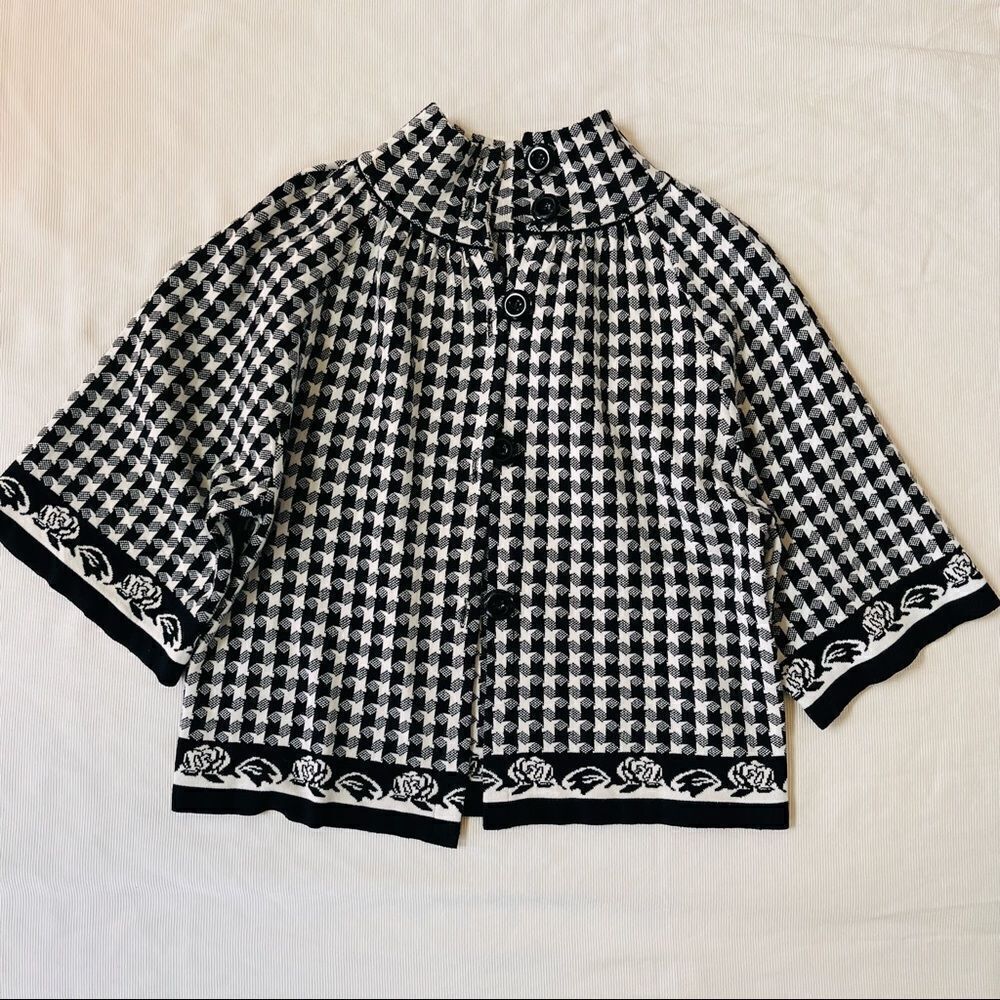Womens Jacket Blazer Coat Knit Classic Casual Fashion Button 3/4 Sleeve Large L